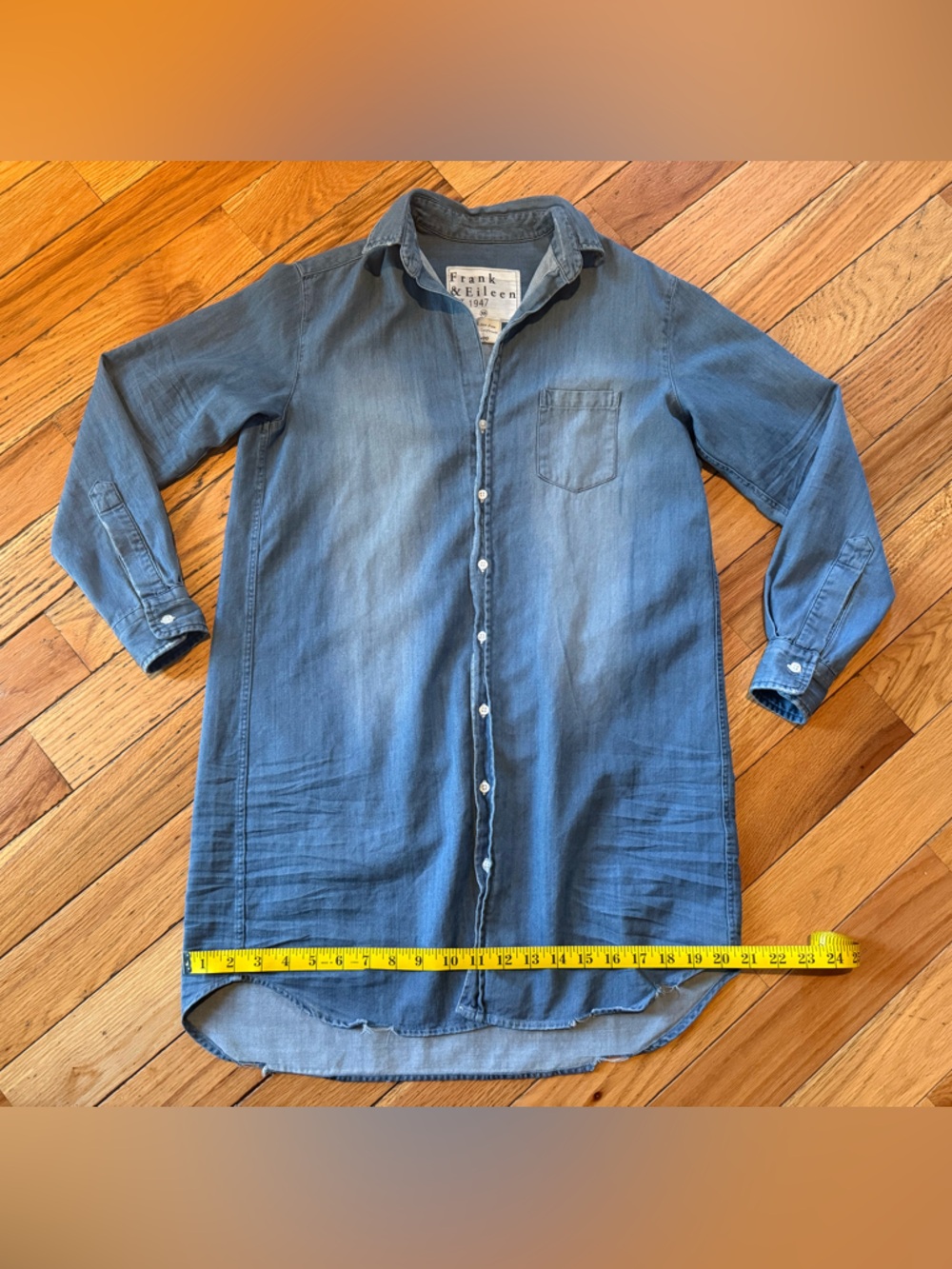 Frank & Eileen Light Blue Denim-Style Button-Down Shirt - Picture 15 of 16